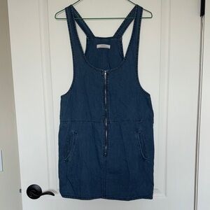 Denim overalls Zip-Up dress